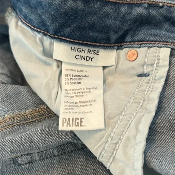 PAIGE Light Blue Denim Jeans HIGH RISE CINDY Size 31 New! - Picture 6 of 6